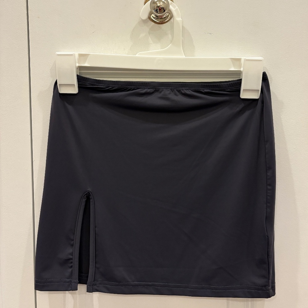 Princess Polly charcoal bodycon slit mini skirt